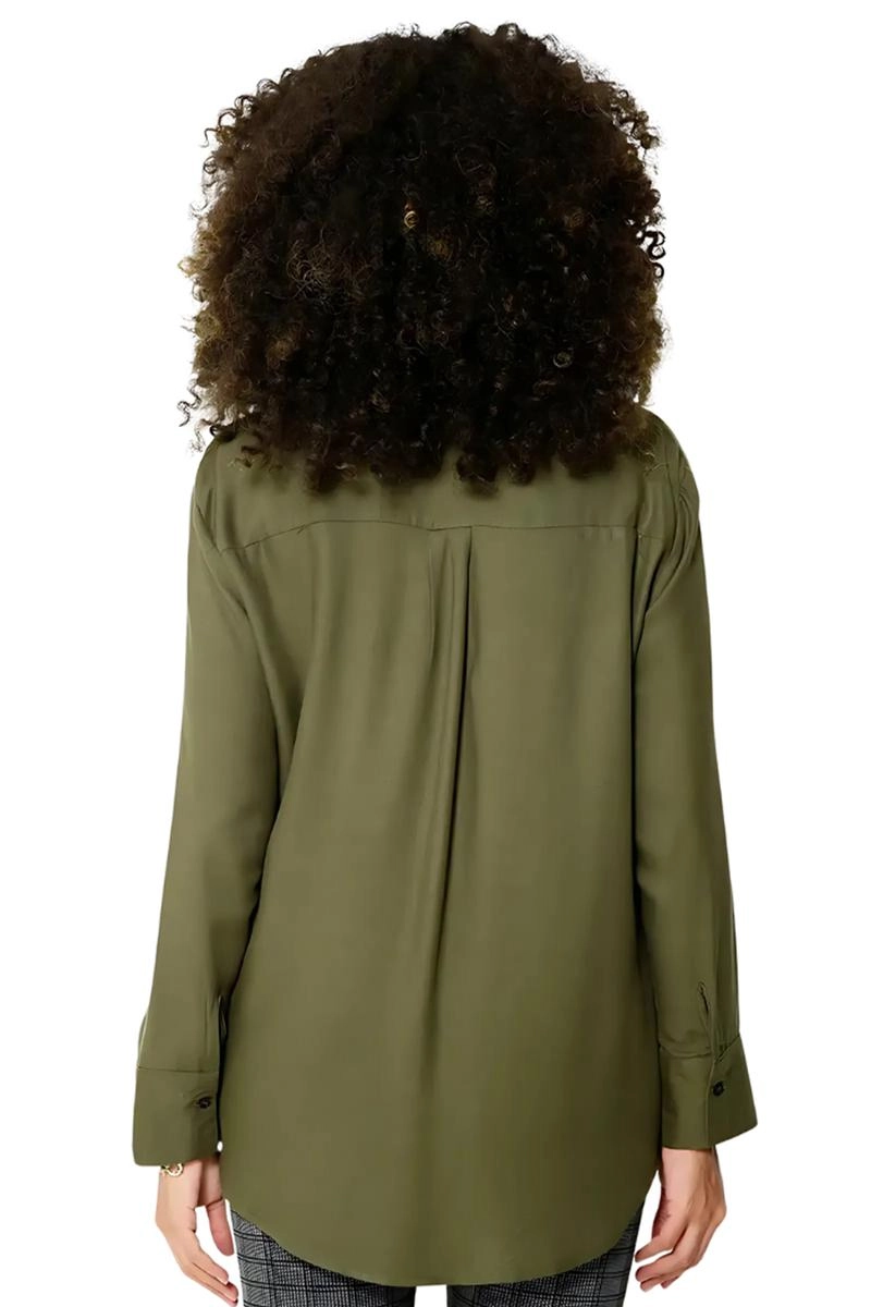 Camisa Ellen One Lapela Femina Verde Militar