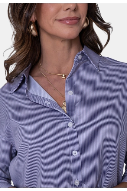 Camisa Ellen One Listrada Feminina Marinho Produto Camisa Ellen One Listrada Feminina Marinho