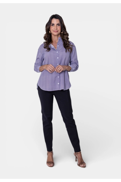 Camisa Ellen One Listrada Feminina Marinho Produto Camisa Ellen One Listrada Feminina Marinho