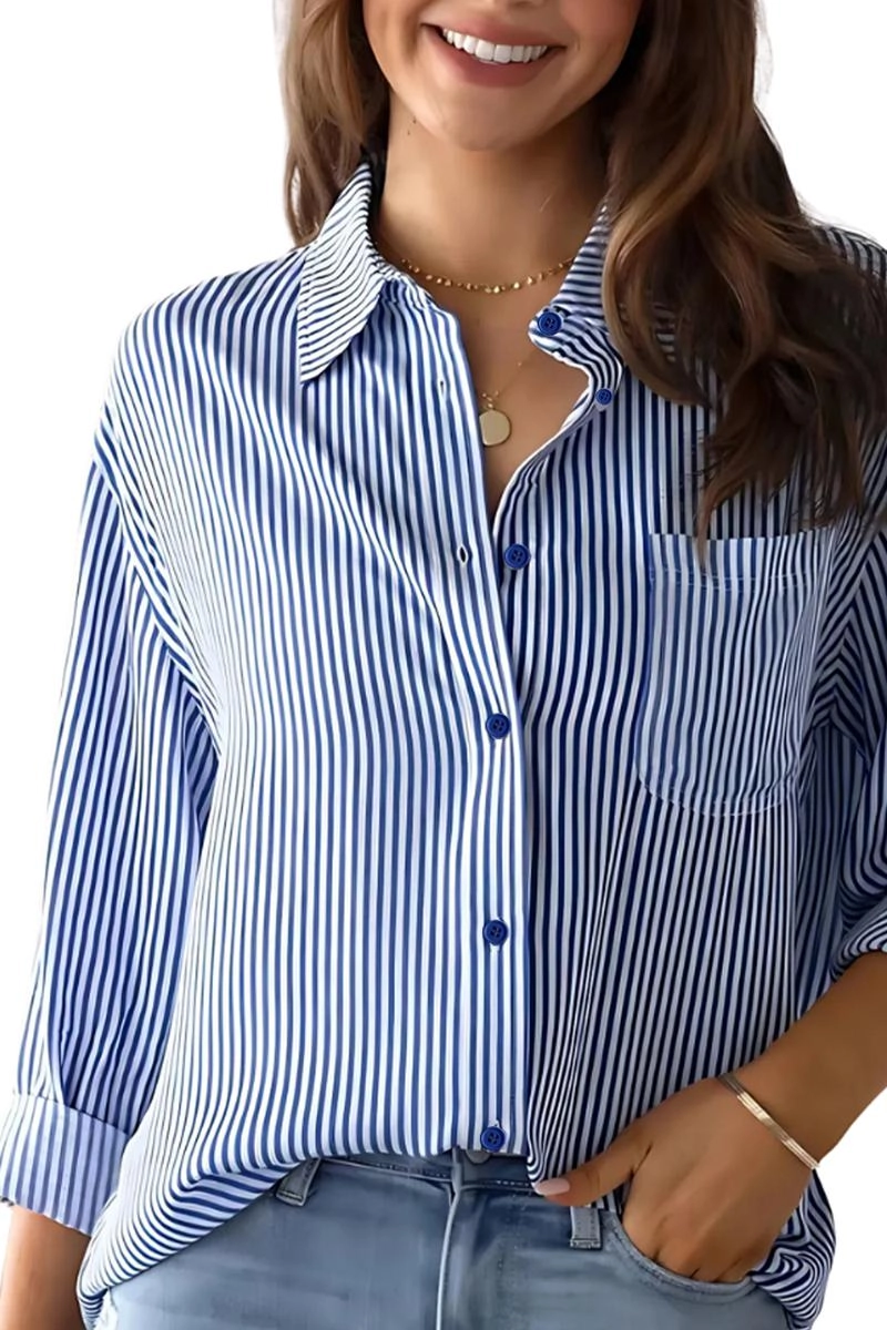 Camisa Gabip Listrada Feminina Azul