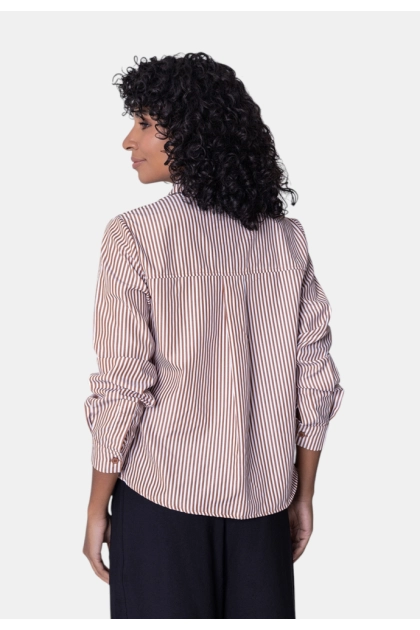Camisa Gabip Listrada Feminina Canela Produto Camisa Gabip Listrada Feminina Canela