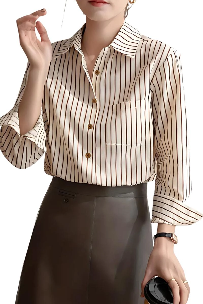 Camisa Gabip Listrada Feminina Canela