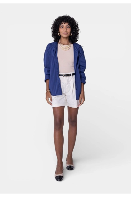 Camisa Gabip Manga Longa Lisa Feminina Azul Cobalto Produto Camisa Gabip Manga Longa Lisa Feminina Azul Cobalto