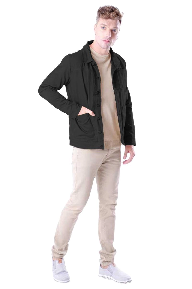 Camisa John Sailor Manga Longa Sherpa Masculina Preta