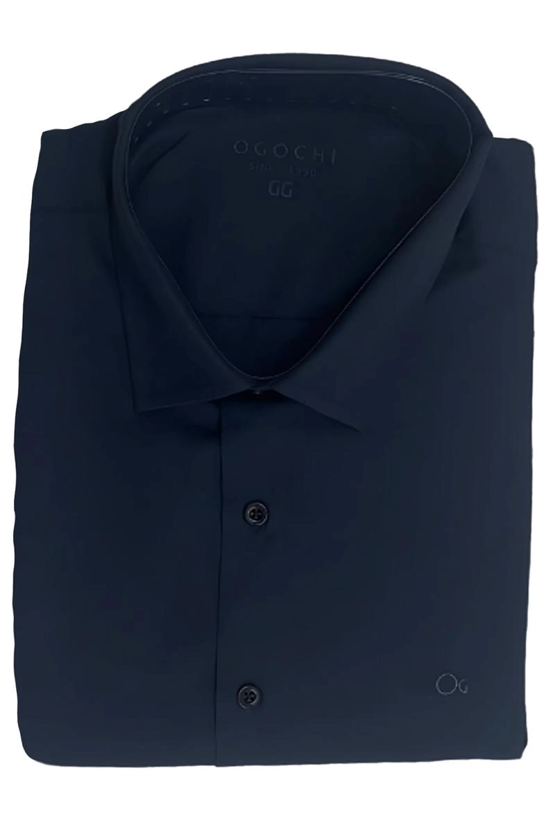 Camisa Manga Longa Ogochi De Gola Polo Masculina Marinho