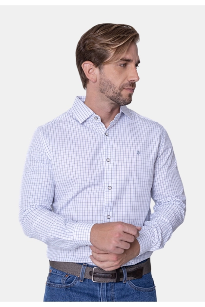 Produto - Camisa Pitt Slim Masculina Xadrez Marinho