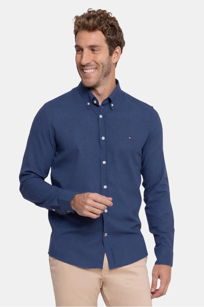 Camisa Tommy Hilfiger Manga Longa Masculina Azul Escuro Produto Camisa Tommy Hilfiger Manga Longa Masculina Azul Escuro
