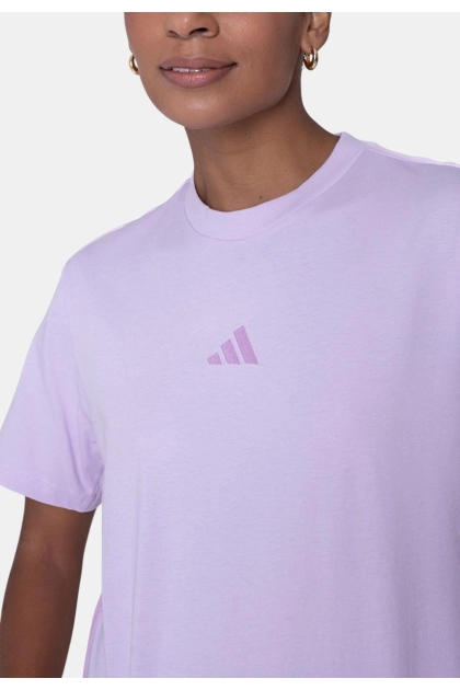 Camiseta Adidas 3 Stripes Feminina Lilás Produto Camiseta Adidas 3 Stripes Feminina Lilás