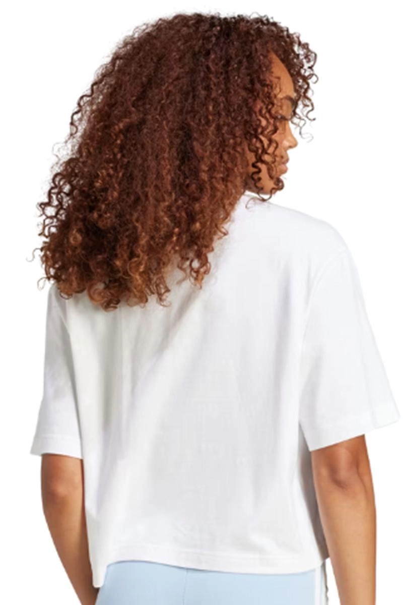 Camiseta Adidas Cropped Big Logo Feminina Branca