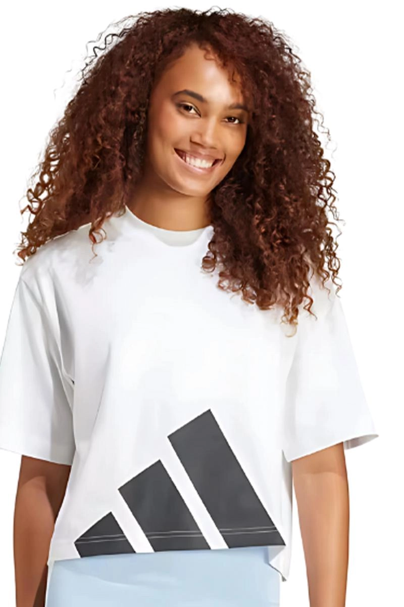 Camiseta Adidas Cropped Big Logo Feminina Branca