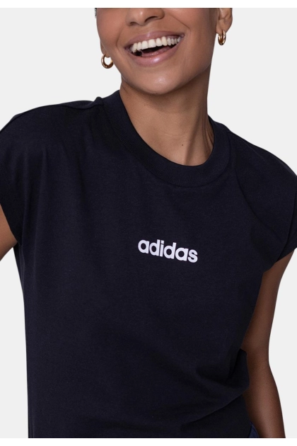 Camiseta Adidas Manga Curta Logo Linear Feminina Preta Produto Camiseta Adidas Manga Curta Logo Linear Feminina Preta
