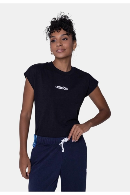Produto - Camiseta Adidas Logo Linear Feminina Preta