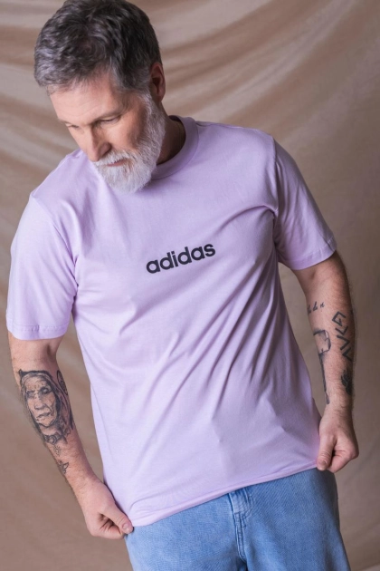 Produto - Camiseta Adidas Manga Curta Logo Linear Masculino Lavanda