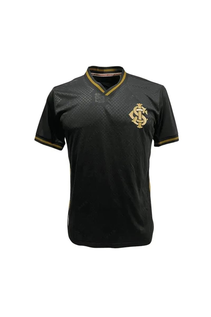 Camiseta Betel Internacional Manga Curta Preta e Dourado