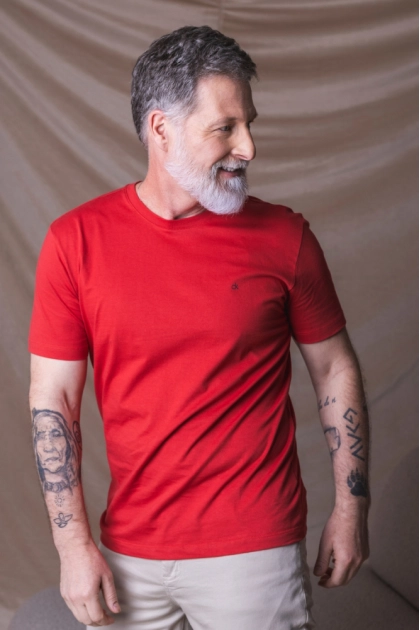 Produto - Camiseta Calvin Klein Manga Curta Masculino Vermelho 