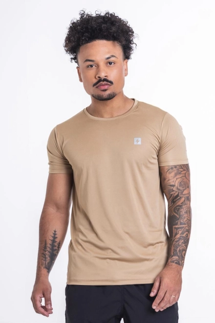 Produto - Camiseta Endorfina Manga Curta Dry Fit Masculiono Bege 