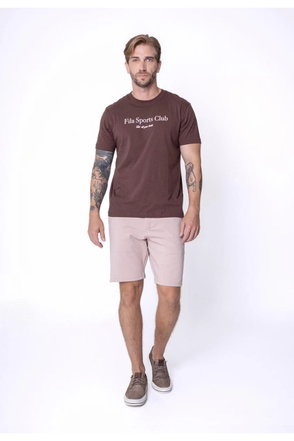 Produto - Camiseta Fila Manga Curta Masculina Marrom
