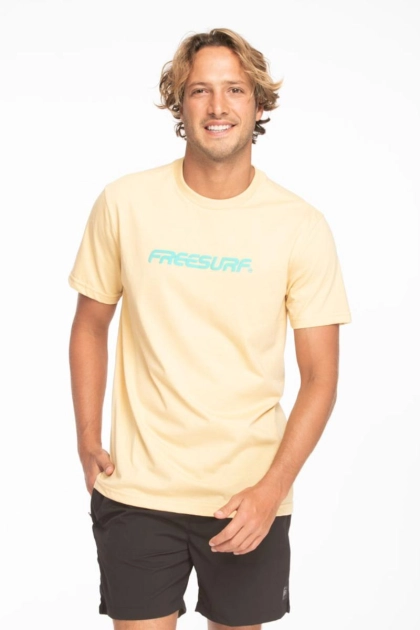 Camiseta FreeSurf Manga Curta Classic Masculino Amarelo Produto - Camiseta FreeSurf Manga Curta Classic Masculino Amarelo