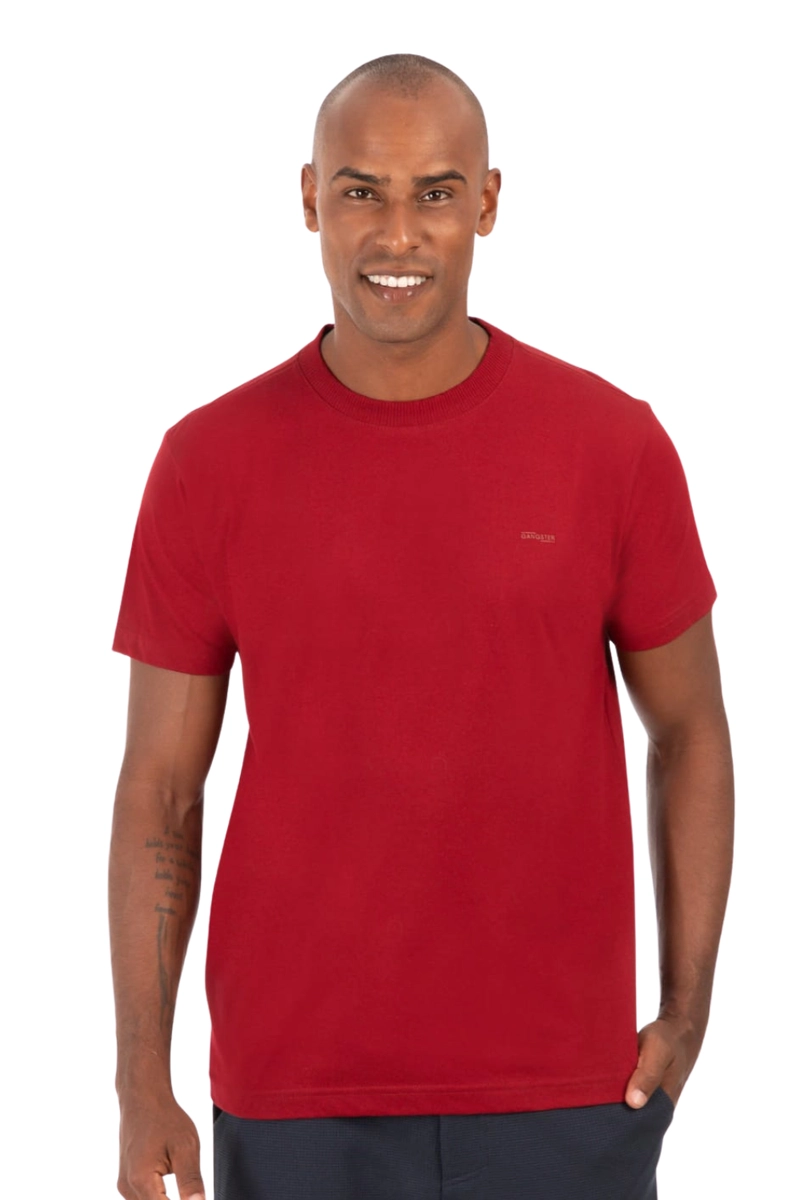Produto - Camiseta Gangster Manga Curta Masculina Vinho