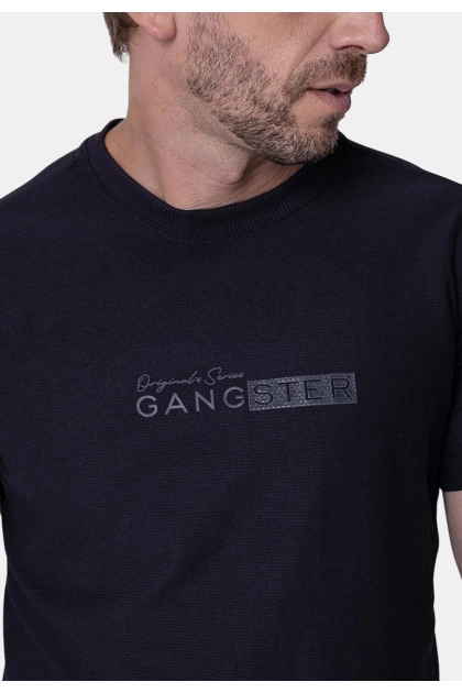 Camiseta Gangster Manga Curta Text Masculina Preta Produto Camiseta Gangster Manga Curta Text Masculina Preta