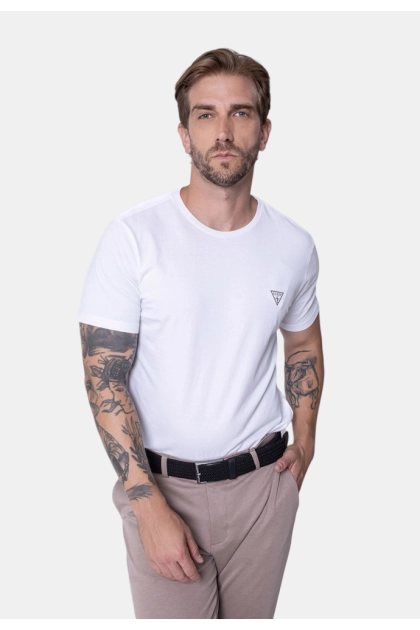 Camiseta Guess Manga Curta Triângulo Masculina Branca Produto - Camiseta Guess Manga Curta Triângulo Masculina Branca