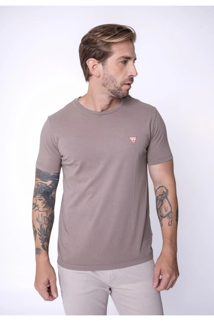 Produto - Camiseta Guess Triangulo Masculina Bege