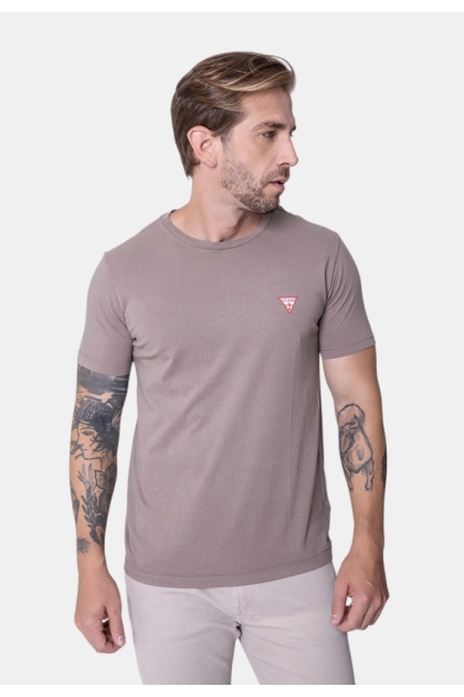 Produto - Camiseta Guess Triângulo Masculina Bege