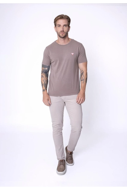 Produto - Camiseta Guess Triangulo Masculina Bege