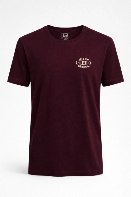 Camiseta Lee Manga curta Básica Masculina Bordô Produto Camiseta Lee Manga curta Básica Masculina Bordô