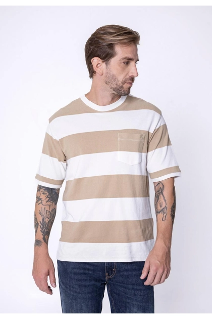 Produto - Camiseta Levis Listrada Manga Custa Masculina 