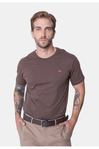Camiseta Levis Manga Curta Masculina Marrom Produto - Camiseta Levis Manga Curta Masculina Marrom