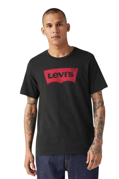 Produto - Camiseta Levis Manga Curta Masculino Preto/Vermelho 