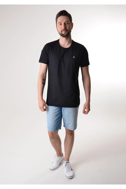 Camiseta M Pollo Manga Curta Básica Masculina Preta Produto Camiseta M Pollo Manga Curta Básica Masculina Preta
