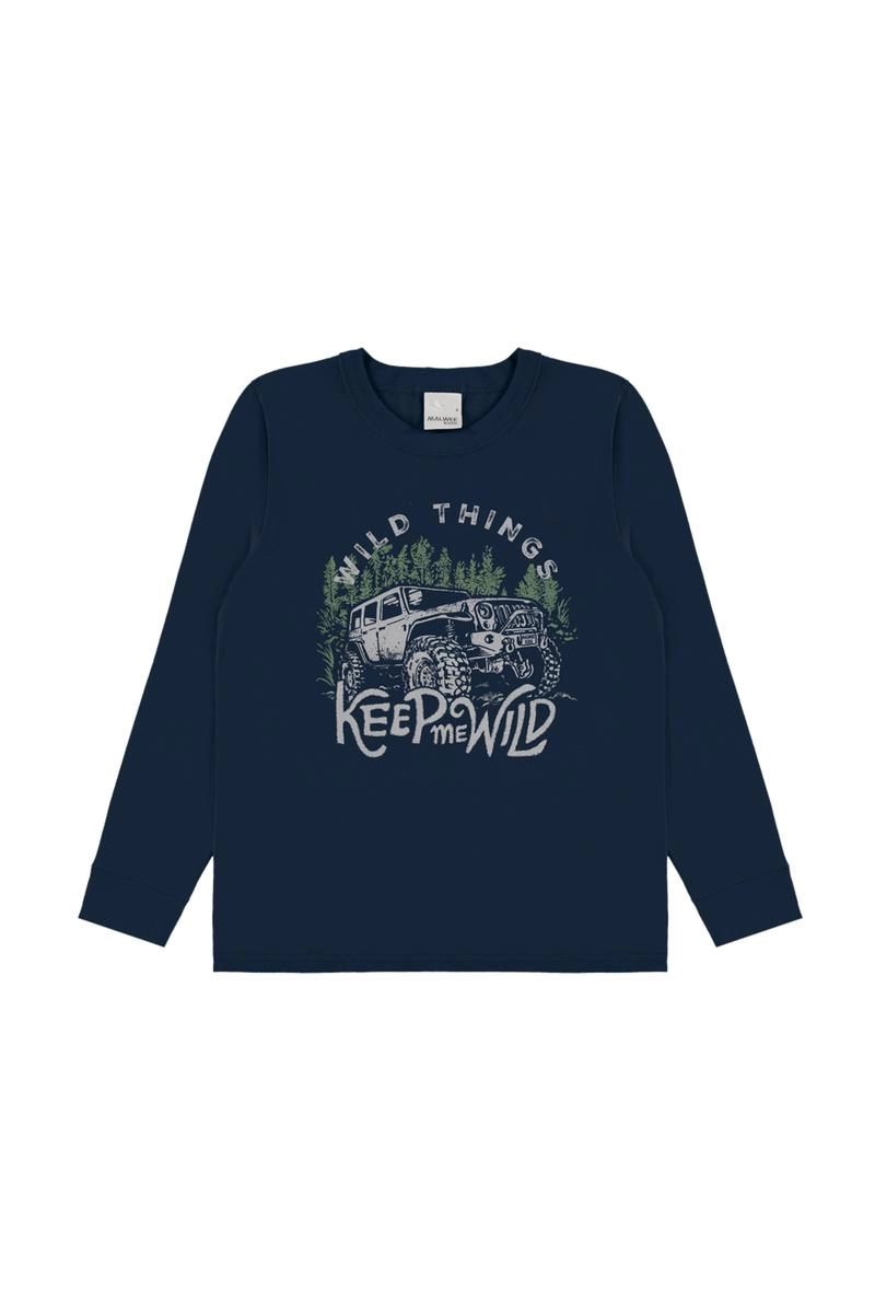 Camiseta Malwee Manga Longa Infantil Masculina