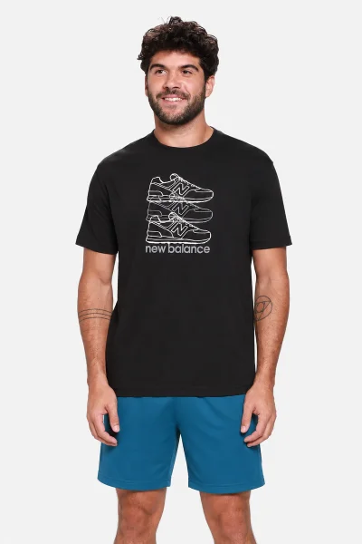 Camiseta Masculina New Balance Layered Preta Produto Camiseta Masculina New Balance Layered Preta