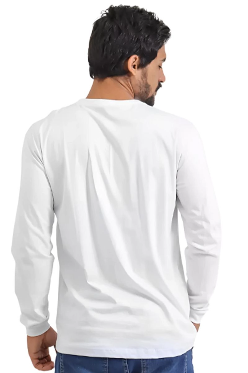 Camiseta Polo Brasil Basic Go Manga Longa Masculina Branca