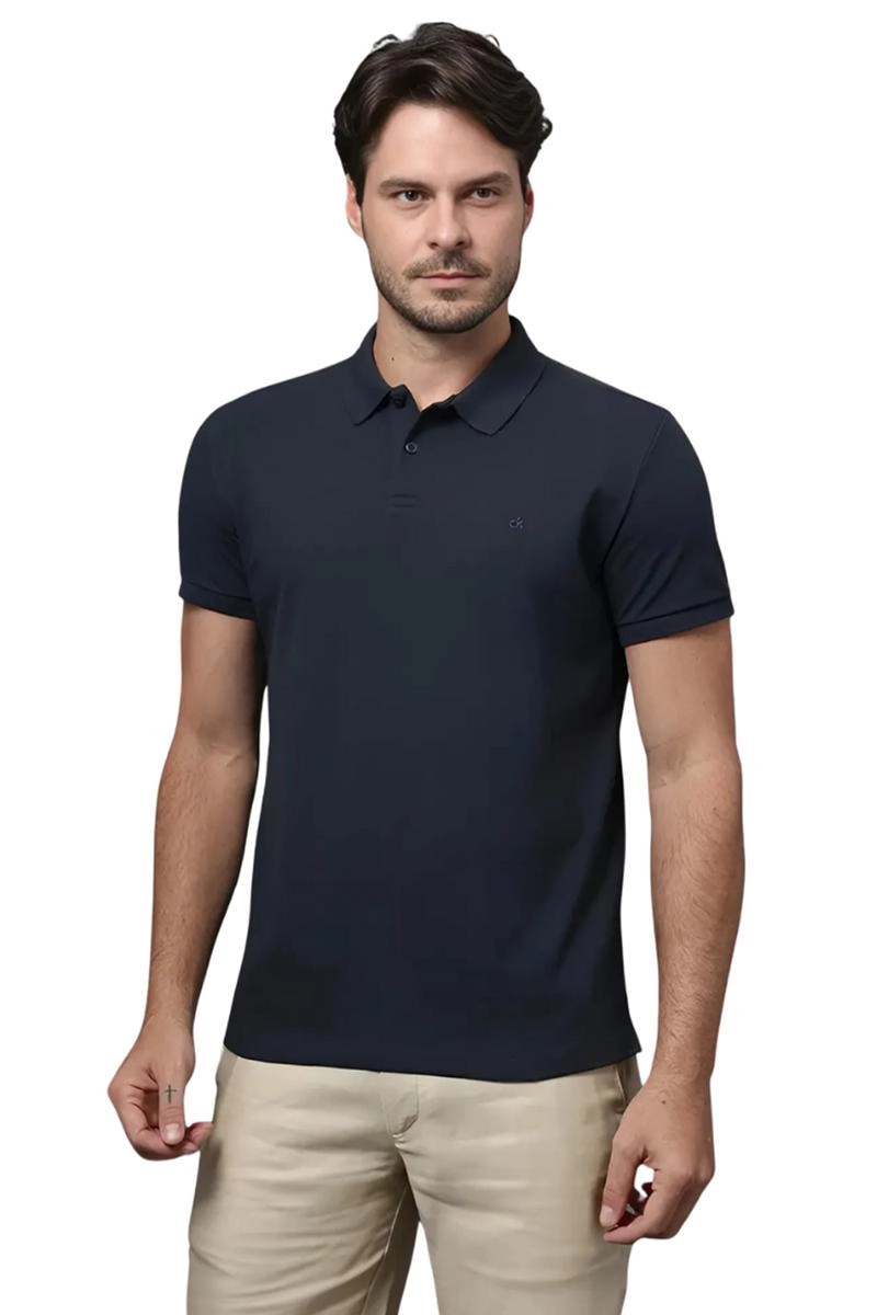 Camiseta Polo Calvin Klein Slim Masculina Marinho 