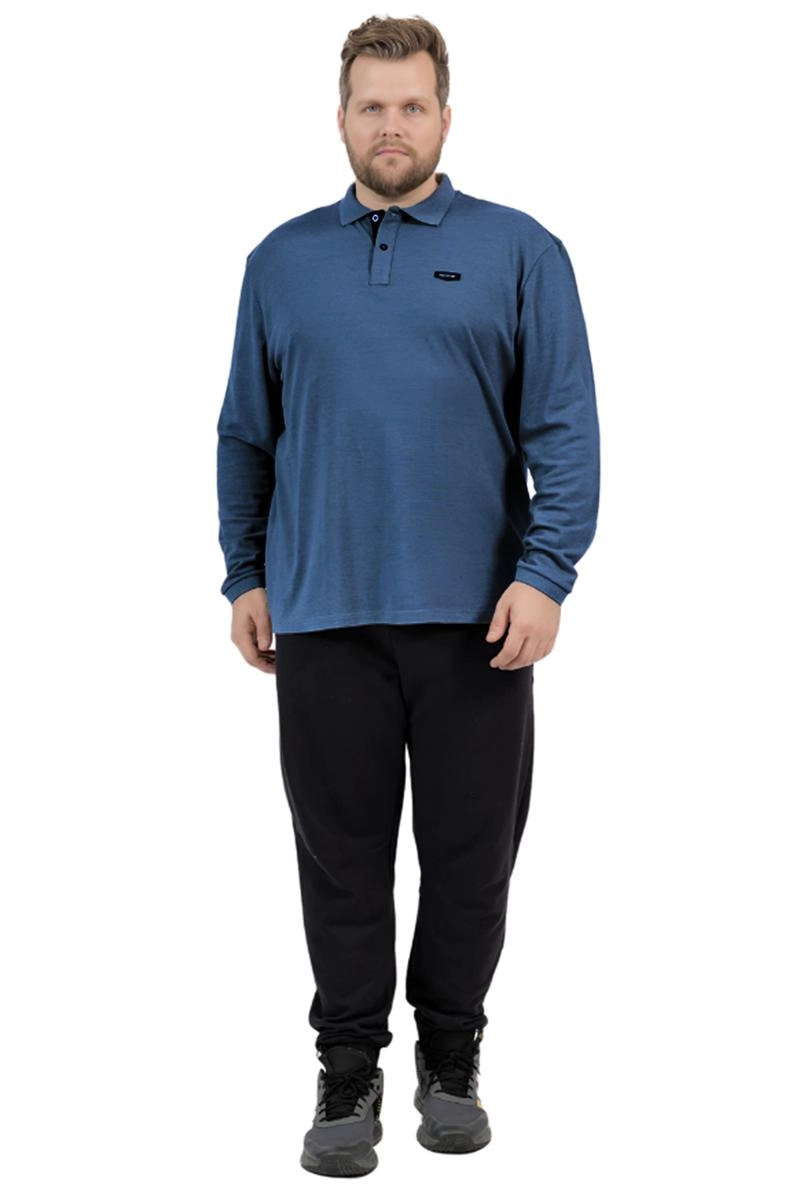 Camiseta Polo Manga Longa Logo Polo Brasil Masculina Marinho