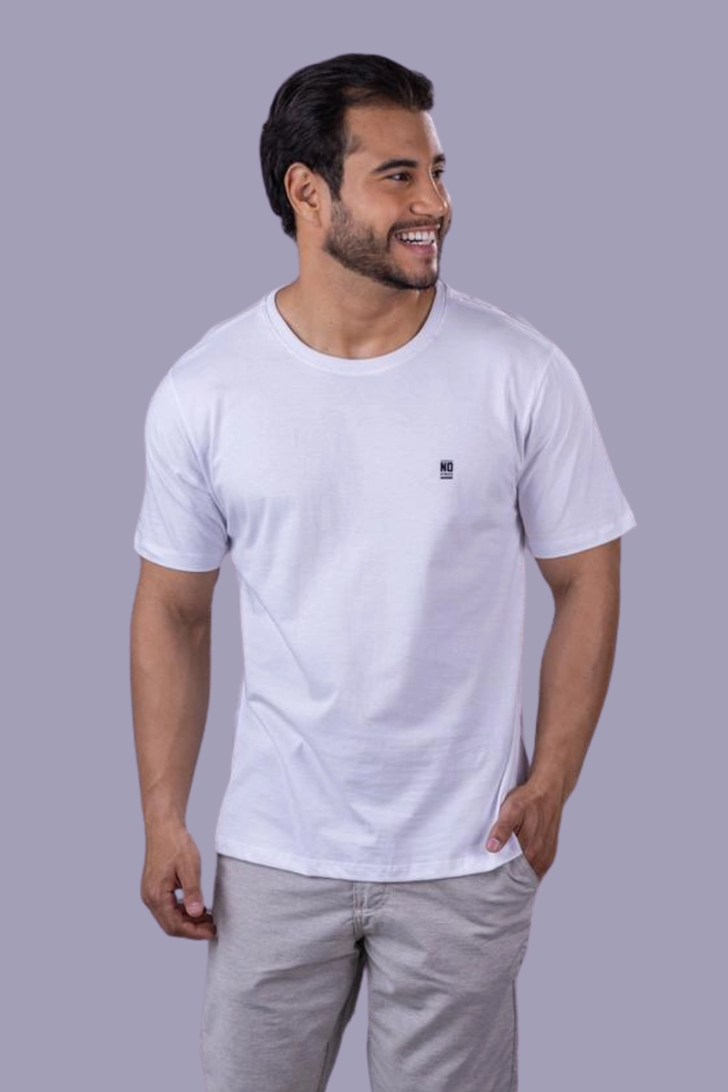 Produto - Camiseta Stress Básica Masculina Branca