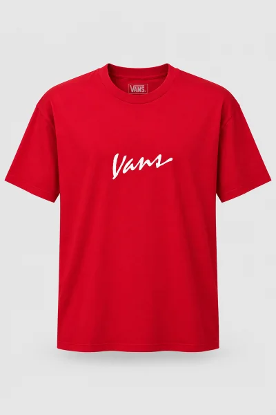 Camiseta Unissex Classic Script Vans Vermelha Produto Camiseta Unissex Classic Script Vans Vermelha