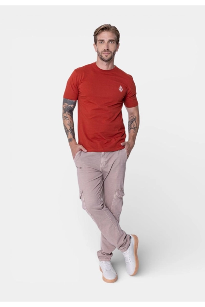 Camiseta Volcom Logo Manga Curta Masculina Terracota Produto Camiseta Volcom Logo Manga Curta Masculina Terracota