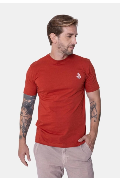 Camiseta Volcom Logo Manga Curta Masculina Terracota Produto Camiseta Volcom Logo Manga Curta Masculina Terracota