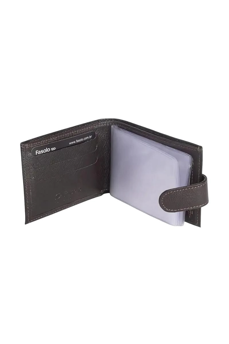 Carteira Fasolo De Couro Masculina Preta