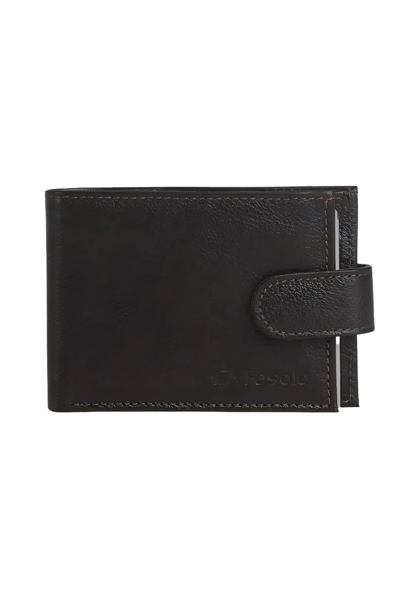 Carteira Fasolo De Couro Masculina Preta