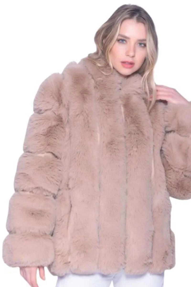 Produto - Casaco Alpelo Pele Gomos Feminino Bege