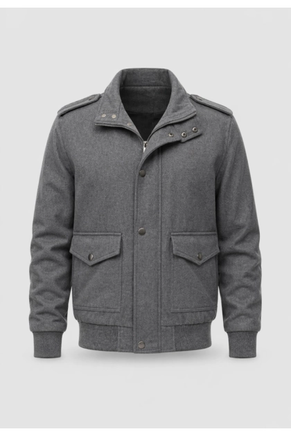 Produto Casaco Crocker Lã Batida Masculino Cinza Escuro