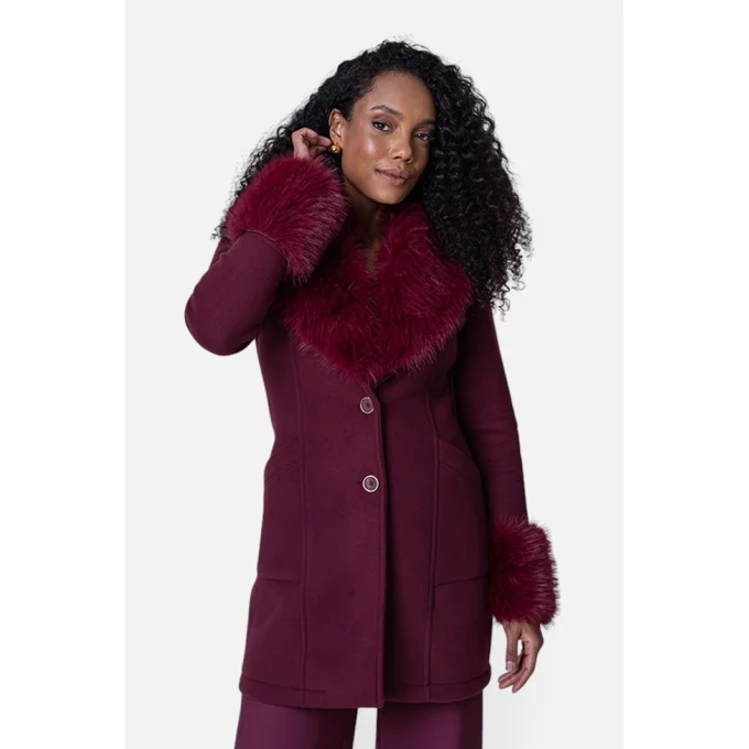Casaco Feminino Fleece C/Pele Julias Closet Produto Casaco Feminino Fleece C/Pele Julias Closet
