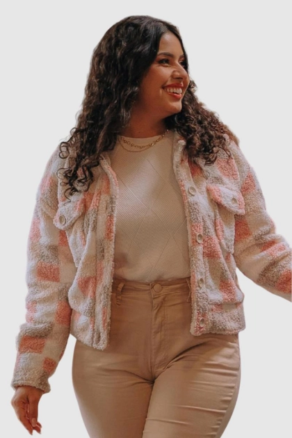 Produto - Casaco Gabip Teddy Xadrez Feminino Colorido