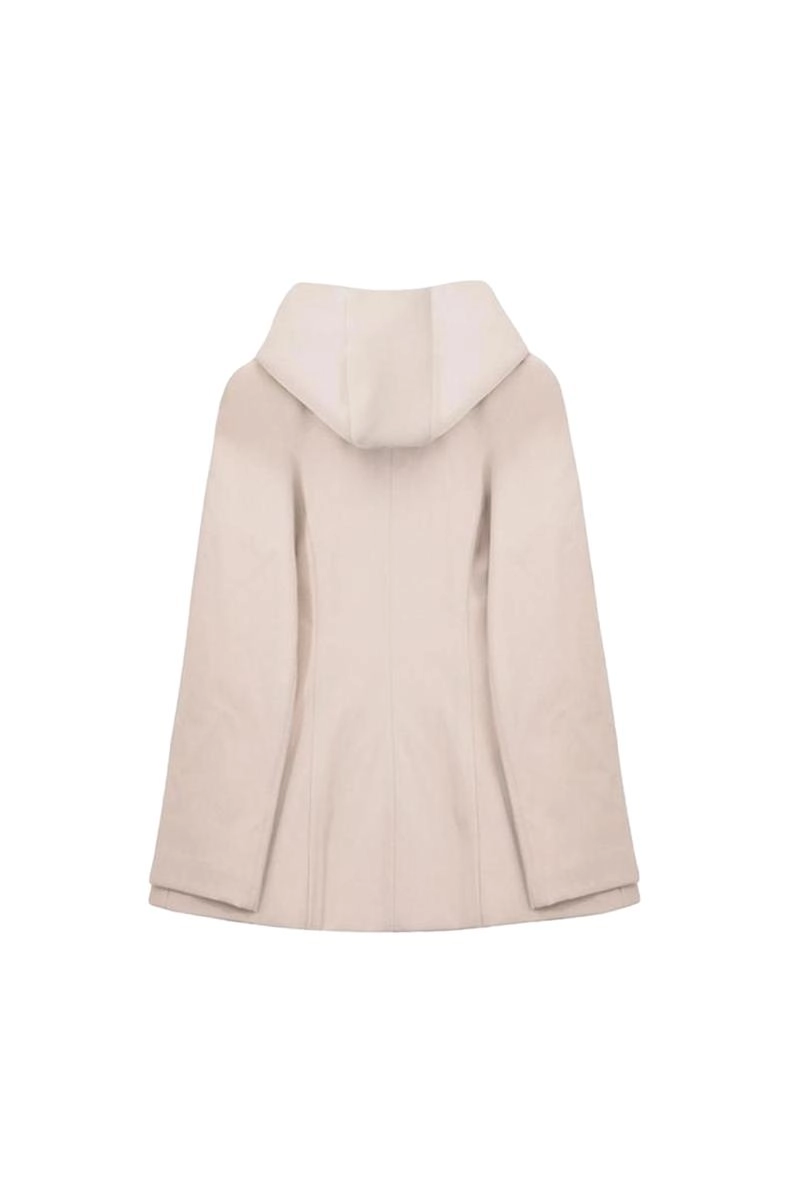 Casaco La Marca Lã Batida Com Capuz Feminino Bege