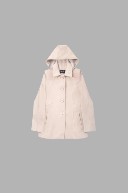 Produto - Casaco La Marca Lã Batida Com Capuz Feminino Bege